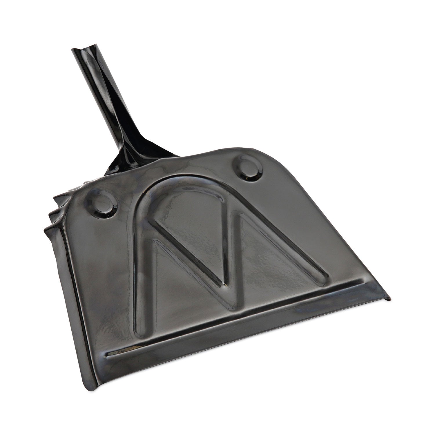 Boardwalk Metal Dust Pan, 12 x 14, 5" Handle, 20-Gauge Steel, Black (04212EA)