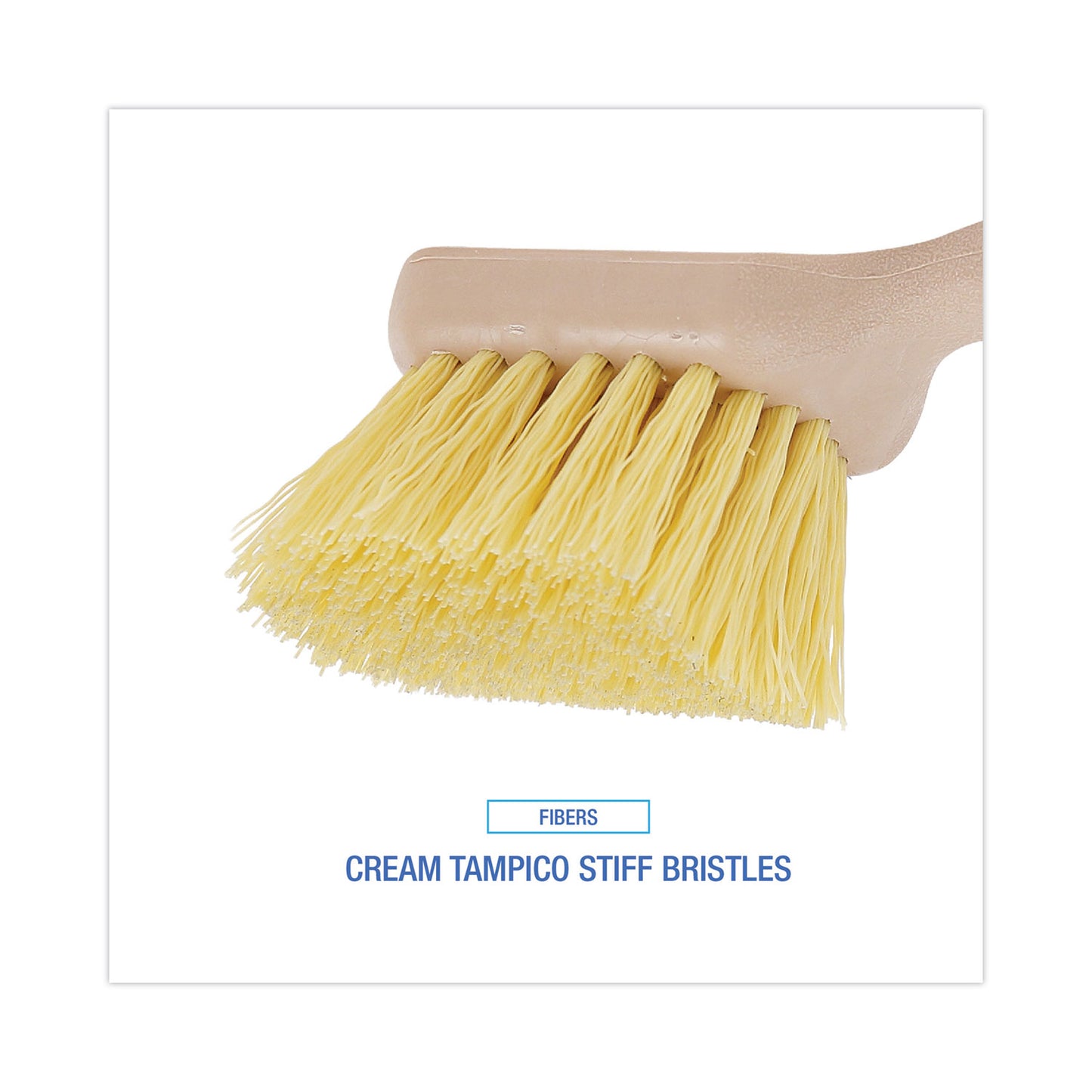 Boardwalk Utility Brush, Cream Polypropylene Bristles, 5.5 Brush, 3" Tan Plastic Handle (4308)