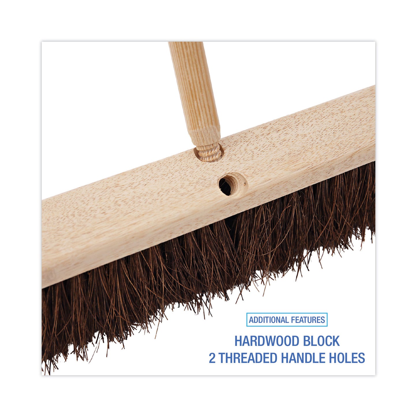 Boardwalk Floor Brush Head, 3.25" Natural Palmyra Fiber Bristles, 18" Brush (20118)