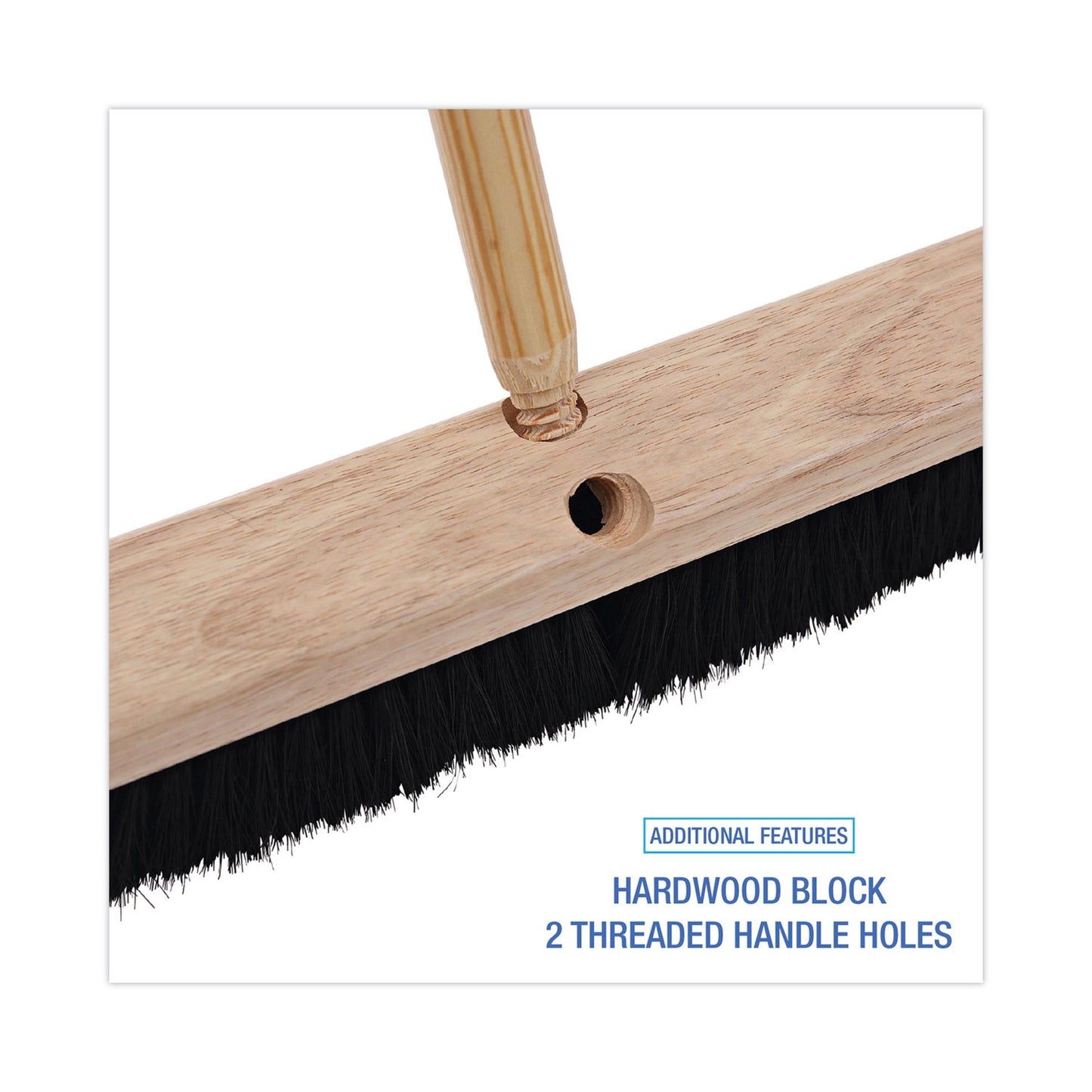 Boardwalk Floor Brush Head, 2.5" Black Tampico Fiber Bristles, 18" Brush (20218)