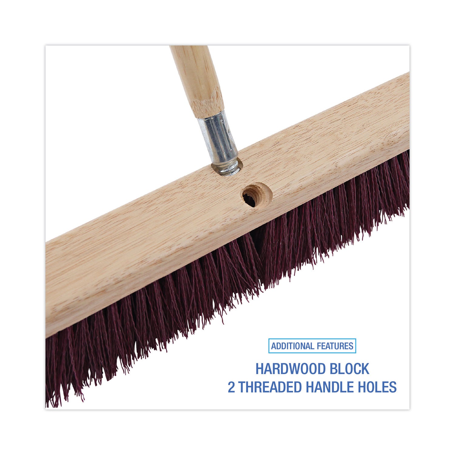 Boardwalk Floor Brush Head, 3" Maroon Heavy-Duty Polypropylene Bristles, 18" Brush (20318)