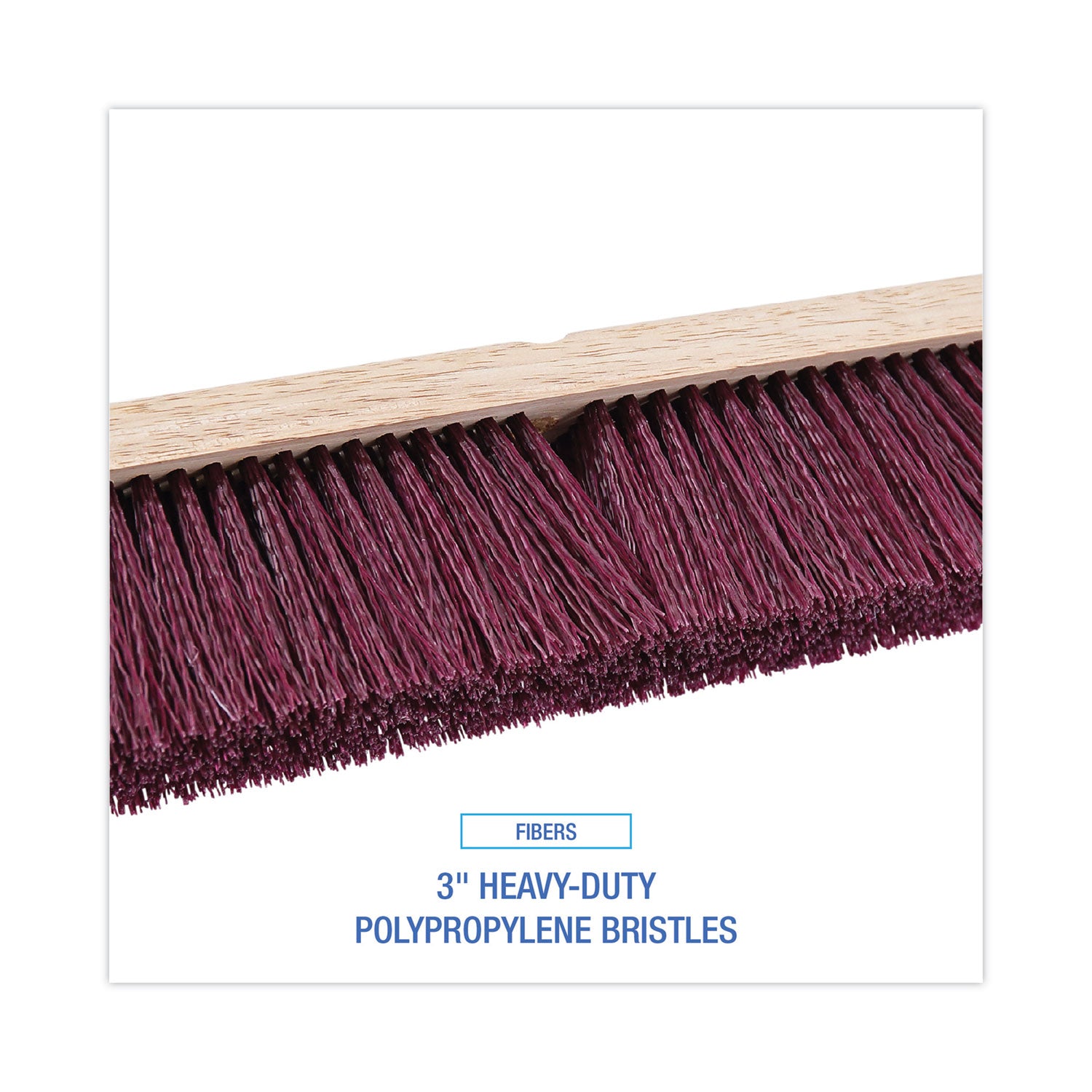 Boardwalk Floor Brush Head, 3" Maroon Heavy-Duty Polypropylene Bristles, 18" Brush (20318)