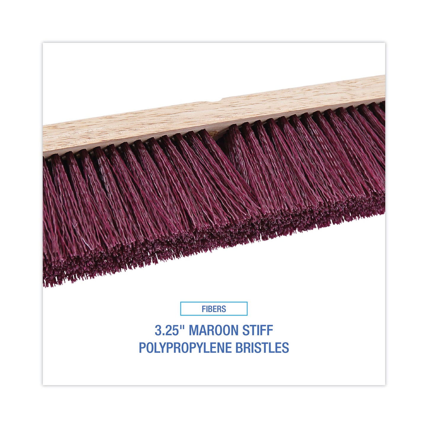 Boardwalk Floor Brush Head, 3.25" Maroon Stiff Polypropylene Bristles, 24" Brush (20324)