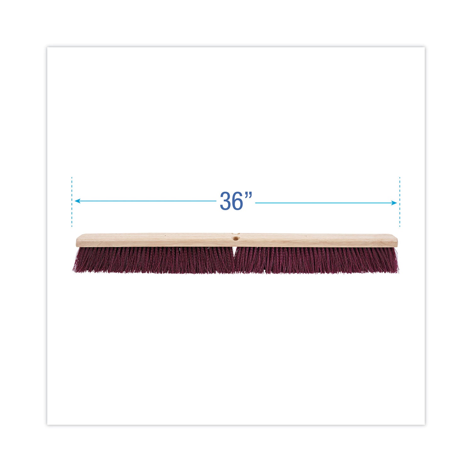 Boardwalk Floor Brush Head, 3.25" Maroon Stiff Polypropylene Bristles, 36" Brush (20336)