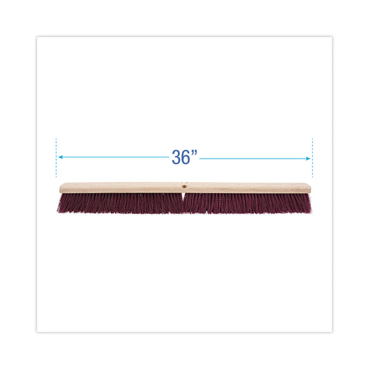 Boardwalk Floor Brush Head, 3.25" Maroon Stiff Polypropylene Bristles, 36" Brush (20336)