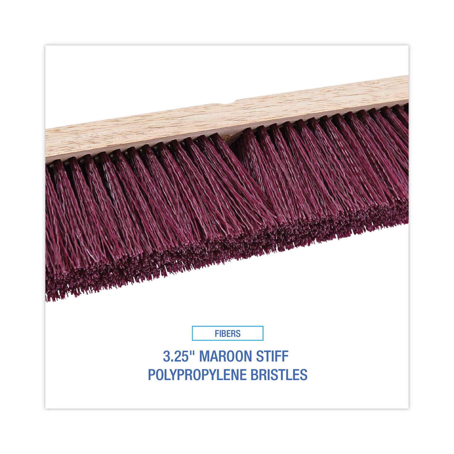 Boardwalk Floor Brush Head, 3.25" Maroon Stiff Polypropylene Bristles, 36" Brush (20336)