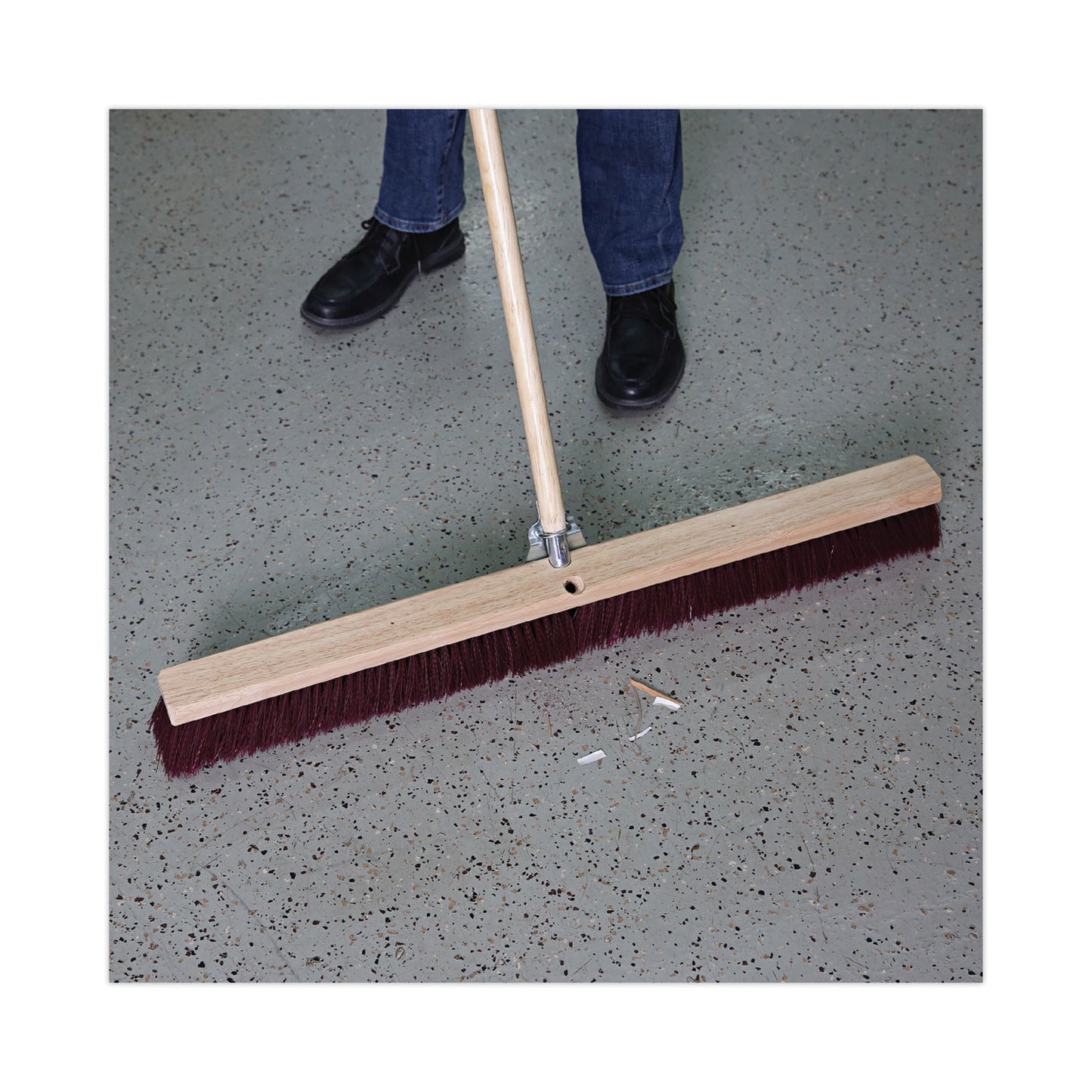 Boardwalk Floor Brush Head, 3.25" Maroon Stiff Polypropylene Bristles, 36" Brush (20336)