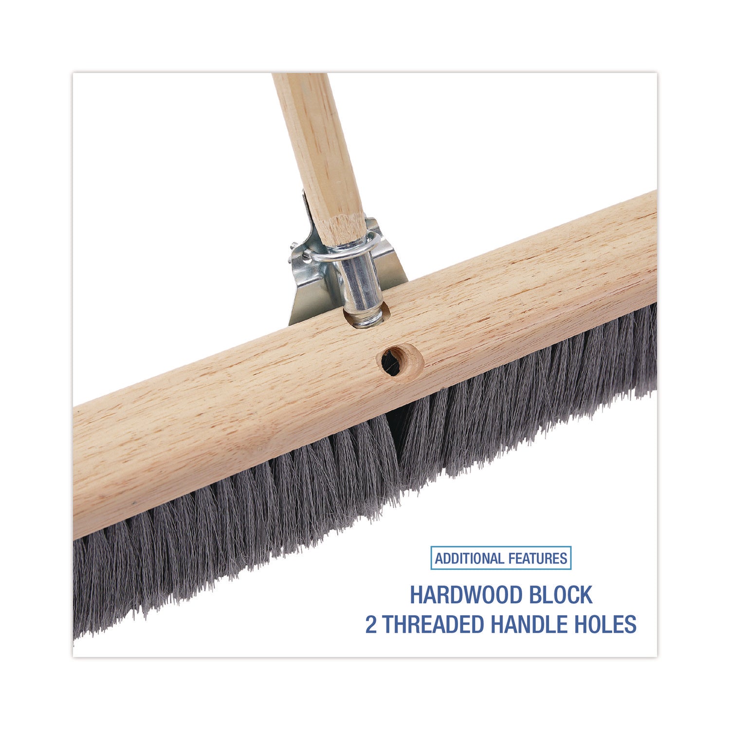 Boardwalk Floor Brush Head, 3" Gray Flagged Polypropylene Bristles, 36" Brush (20436)