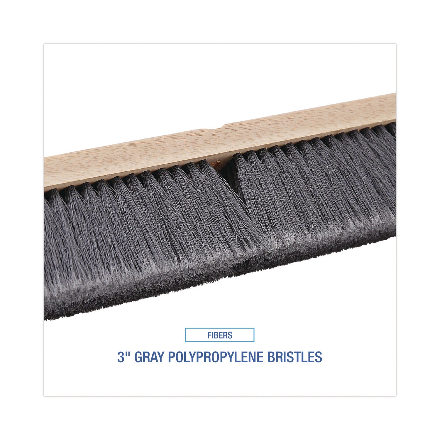 Boardwalk Floor Brush Head, 3" Gray Flagged Polypropylene Bristles, 36" Brush (20436)