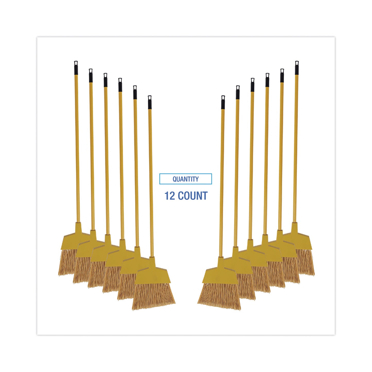 Boardwalk Corn Fiber Angled-Head Lobby Brooms, 55" Handle, Yellow, 12/Carton (BRMAXIL)