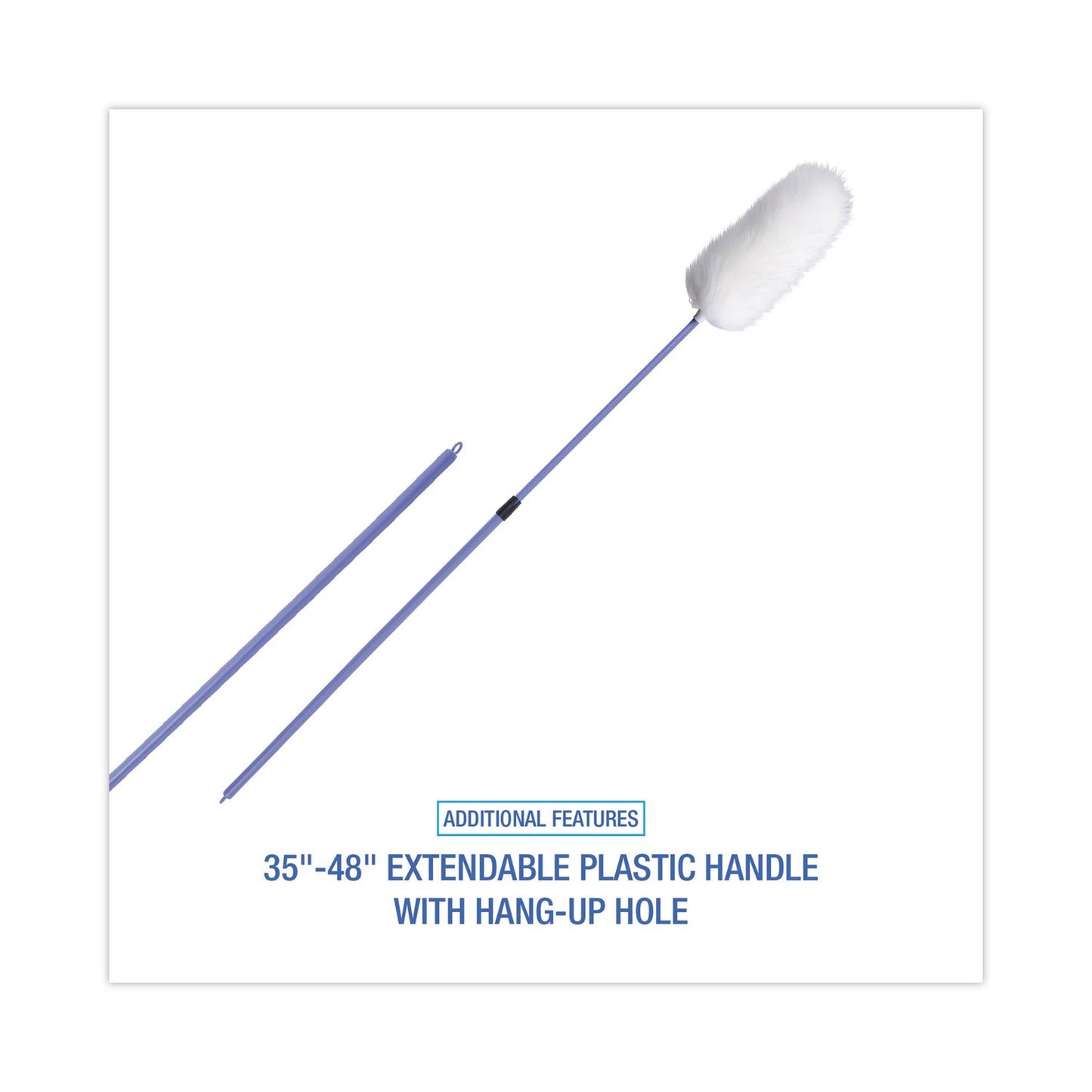 Boardwalk Lambswool Duster, Plastic Handle Extends 35" to 48" Handle, Assorted Colors (L3850)