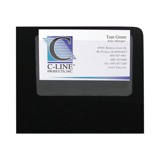 C-Line Self-Adhesive Business Card Holders, Top Load, 2 x 3.5, Clear, 10/Pack (70257)