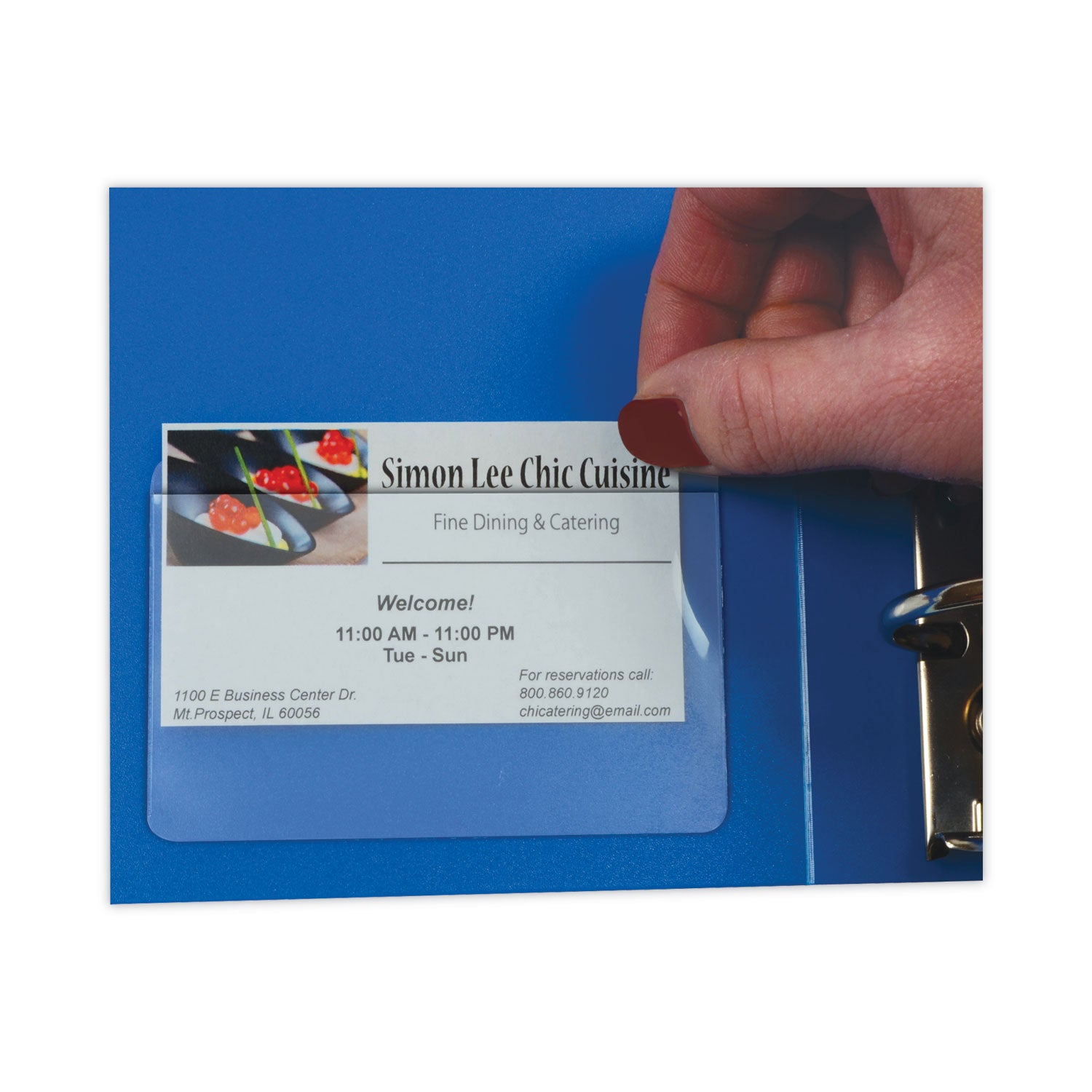 C-Line Self-Adhesive Business Card Holders, Top Load, 2 x 3.5, Clear, 10/Pack (70257)