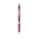 Pentel EnerGel RTX Gel Pen, Retractable, Medium 0.7 mm, Black Ink, Pink/Silver Barrel, 3/Pack (BL77PBP3ABC)