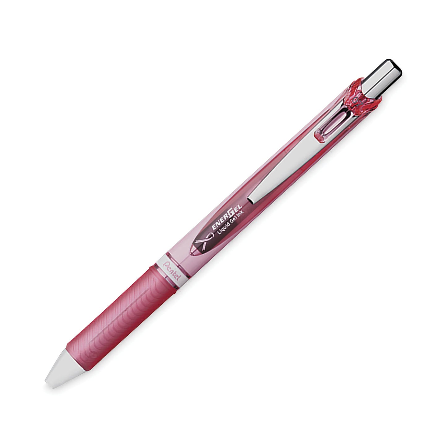 Pentel EnerGel RTX Gel Pen, Retractable, Medium 0.7 mm, Black Ink, Pink/Silver Barrel, 3/Pack (BL77PBP3ABC)