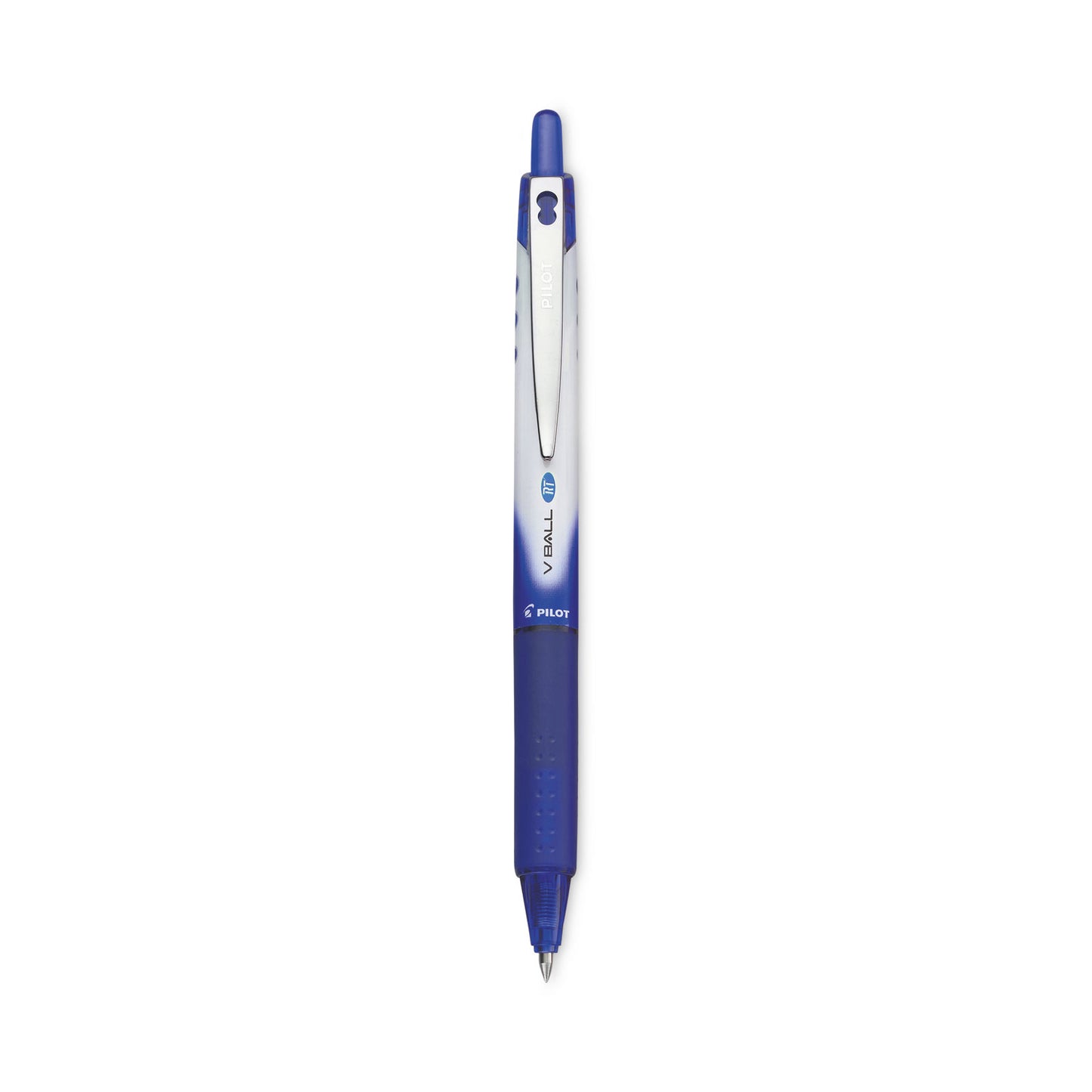 Pilot VBall RT Liquid Ink Roller Ball Pen, Retractable, Extra-Fine 0.5 mm, Blue Ink, Blue/White Barrel (26107)