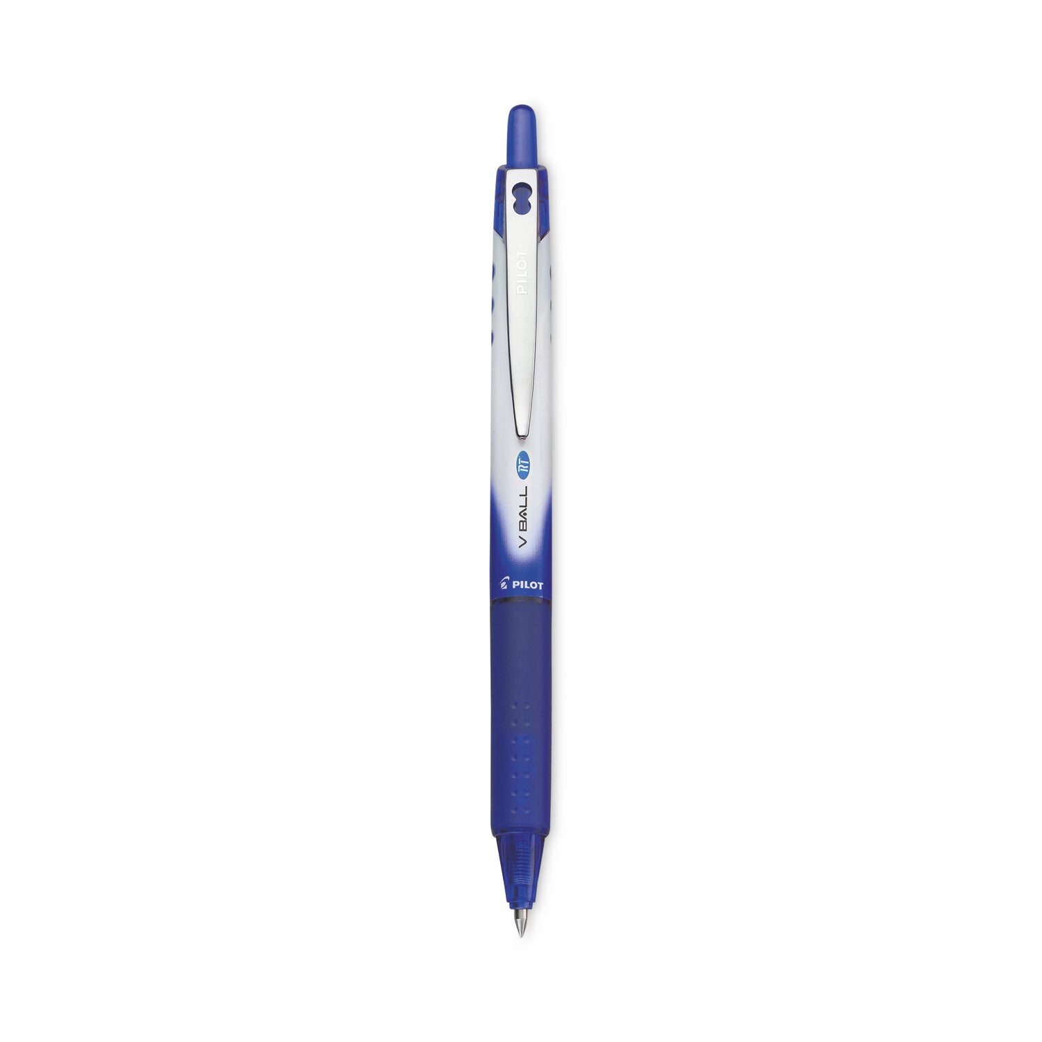 Pilot VBall RT Liquid Ink Roller Ball Pen, Retractable, Extra-Fine 0.5 mm, Blue Ink, Blue/White Barrel (26107)