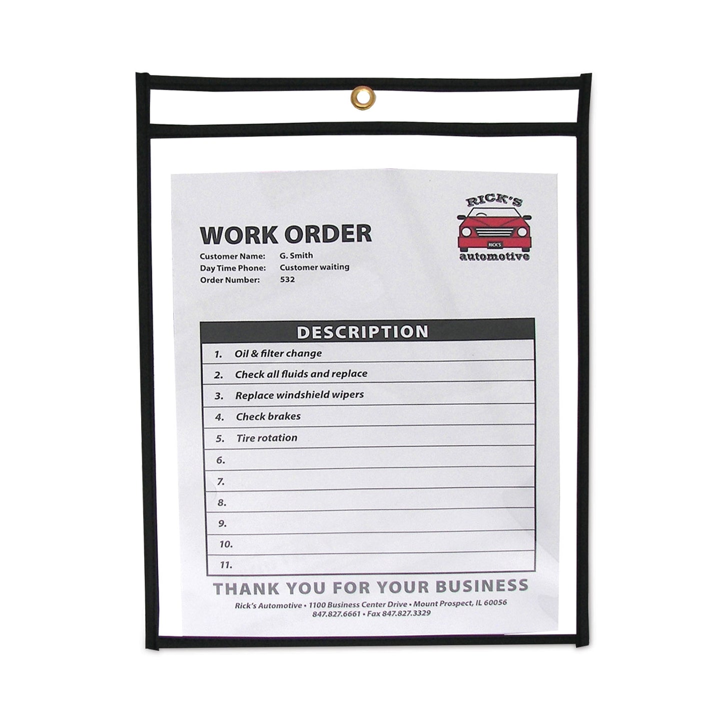 C-Line Shop Ticket Holders, Stitched, Both Sides Clear, 75 Sheets, 9 x 12, 25/Box (46912)