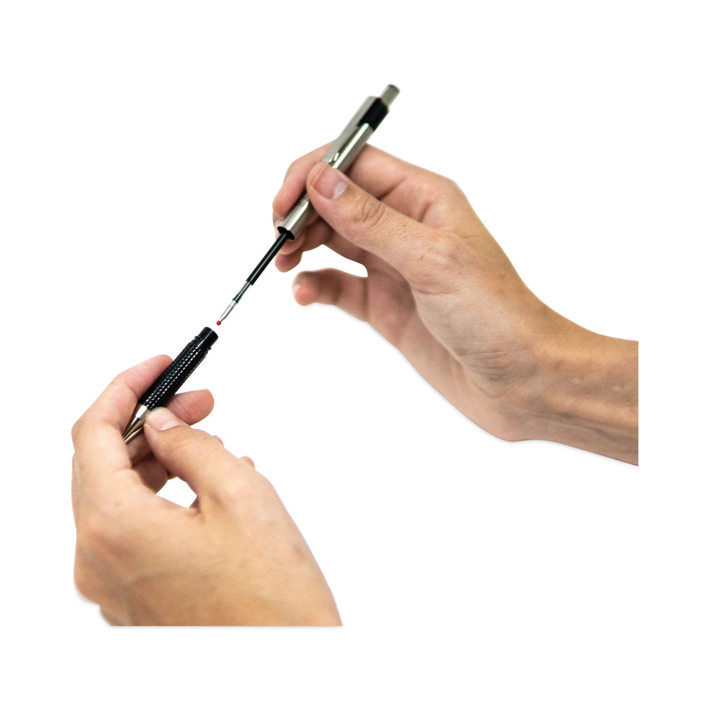 Zebra F-301 Ballpoint Pen, Retractable, Fine 0.7 mm, Black Ink, Stainless Steel/Black Barrel, 2/Pack (27112)