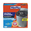 Hefty Ultra Strong BlackOut Tall-Kitchen Drawstring Bags, 13 gal, Citrus Twist Scent, 23.75" x 24.88", Black, 80/Box (E88352)