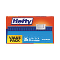 Hefty Slider Stand and Fill Freezer Storage Bags, 32 oz, 7" x 8", Clear, 35 Bags/Box, 9 Boxes/Carton (R88079CT)