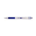Zebra F-301 Ballpoint Pen, Retractable, Fine 0.7 mm, Blue Ink, Stainless Steel/Blue Barrel (27120)