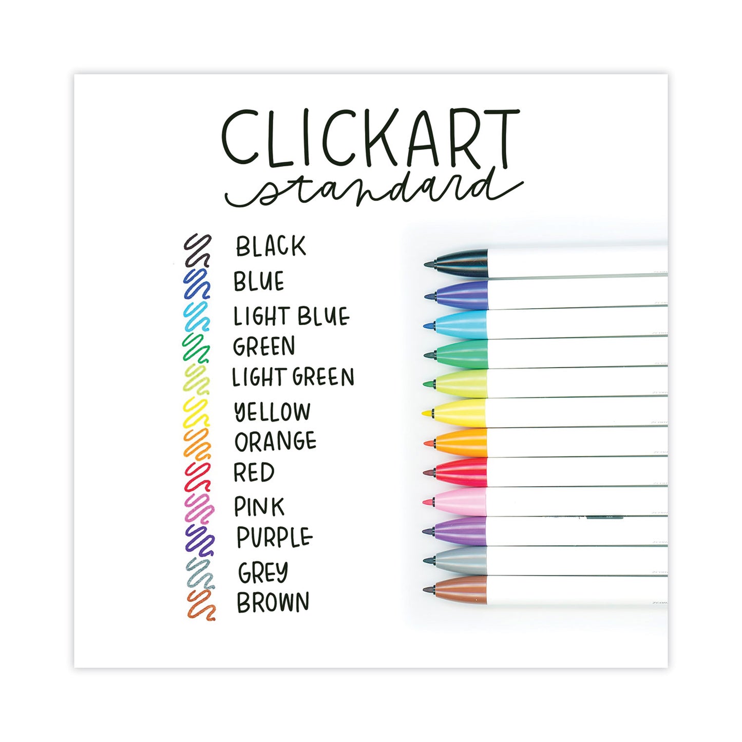 Zebra ClickArt Porous Point Pen, Retractable, Fine 0.6 mm, Assorted Ink and Barrel Colors, 12/Pack (69012)