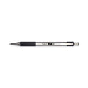 Zebra F-301 Ballpoint Pen, Retractable, Bold 1.6 mm, Black Ink, Stainless Steel/Black Barrel, 2/Pack (27312)