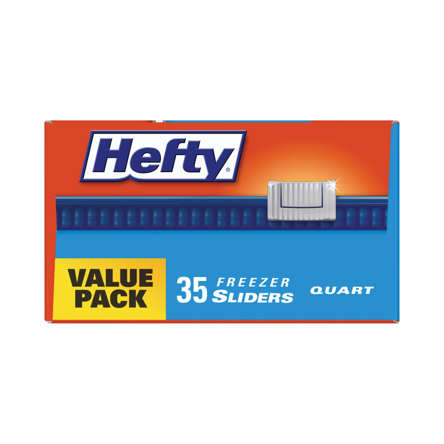 Hefty Slider Stand and Fill Freezer Storage Bags, 32 oz, 7" x 8", Clear, 35 Bags/Box, 9 Boxes/Carton (R88079CT)