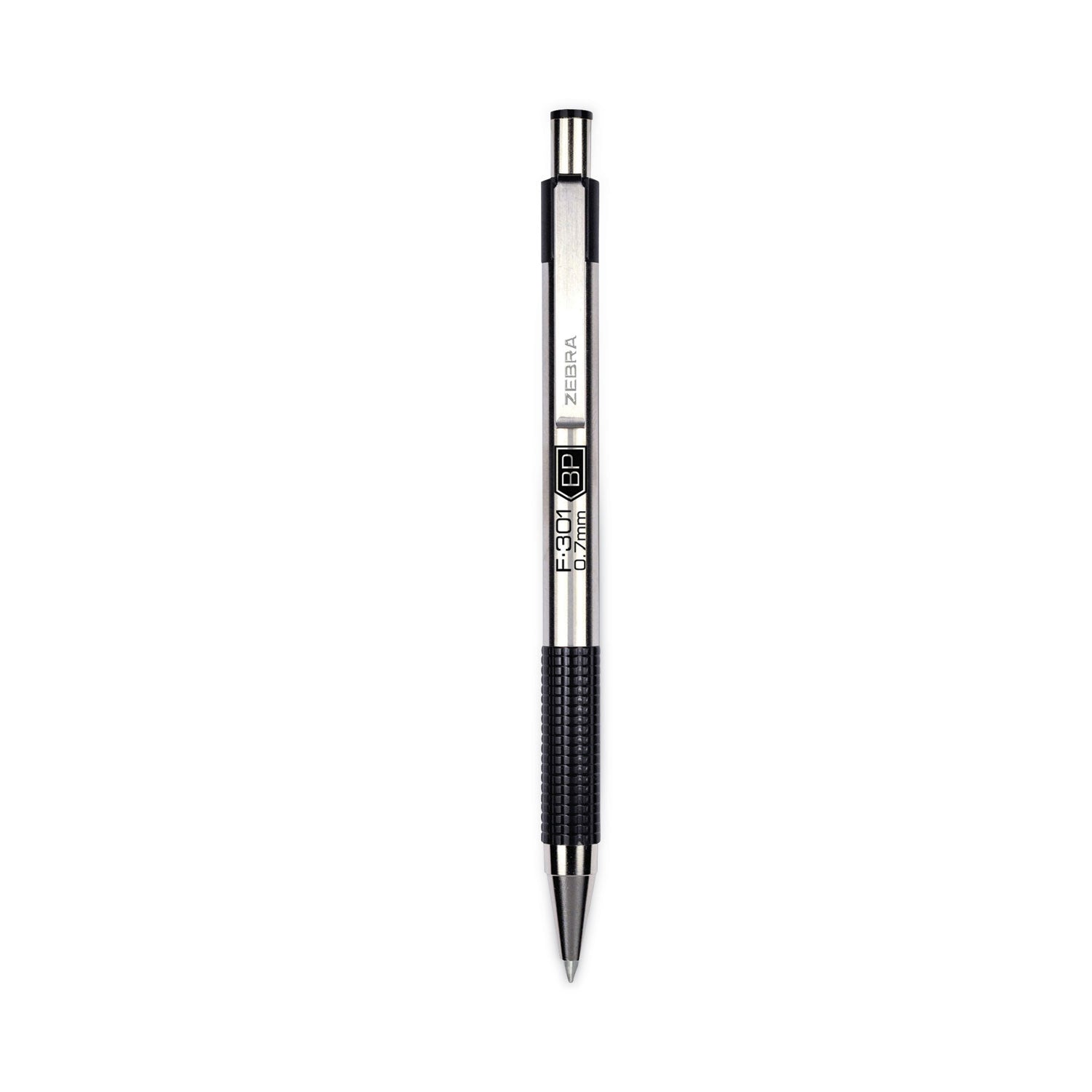 Zebra F-301 Ballpoint Pen, Retractable, Fine 0.7 mm, Assorted Ink and Barrel Colors, 4/Pack (27174)
