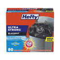 Hefty Ultra Strong BlackOut Tall-Kitchen Drawstring Bags, 13 gal, 23.75" x 24.88", Black, 80 Bags/Box, 3 Boxes/Carton (E88352CT)