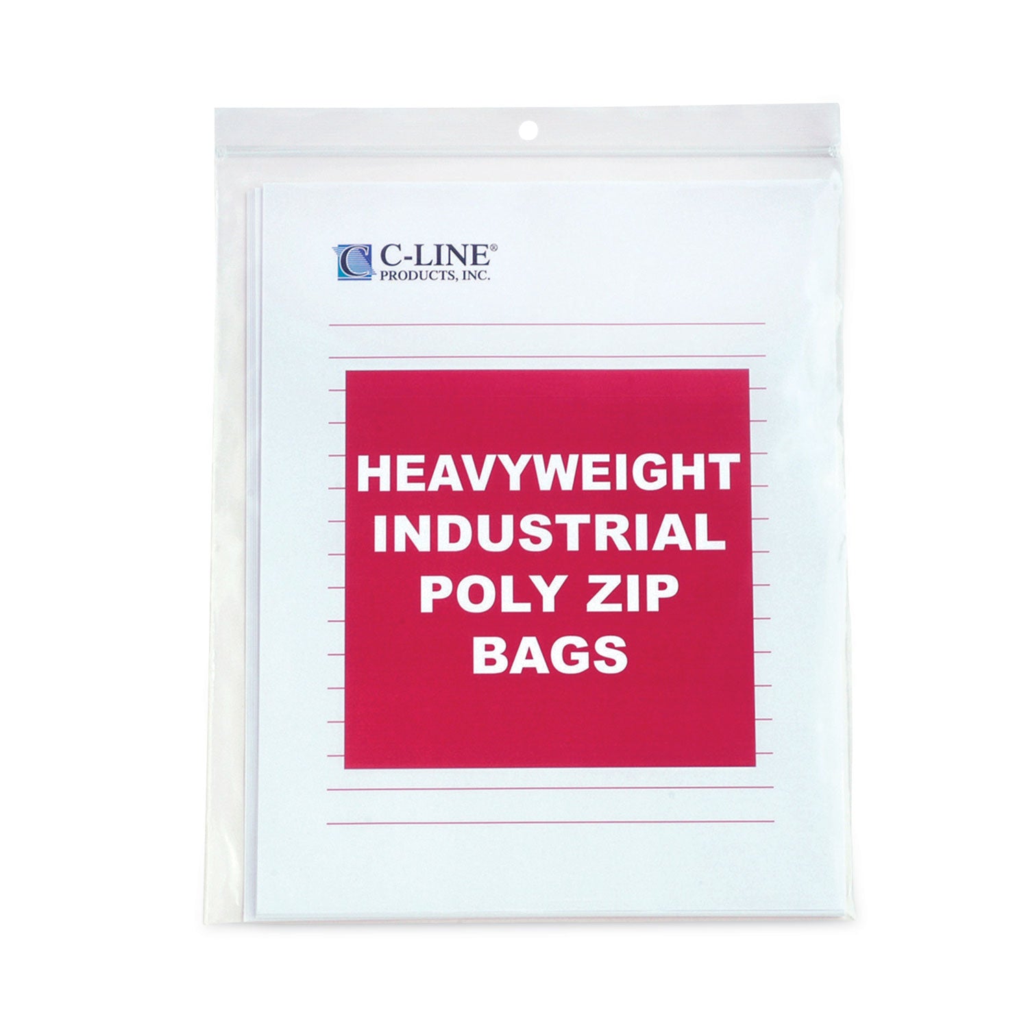 C-Line Heavyweight Industrial Poly Zip Bags, 8.5 x 11, 50/BX (47911)