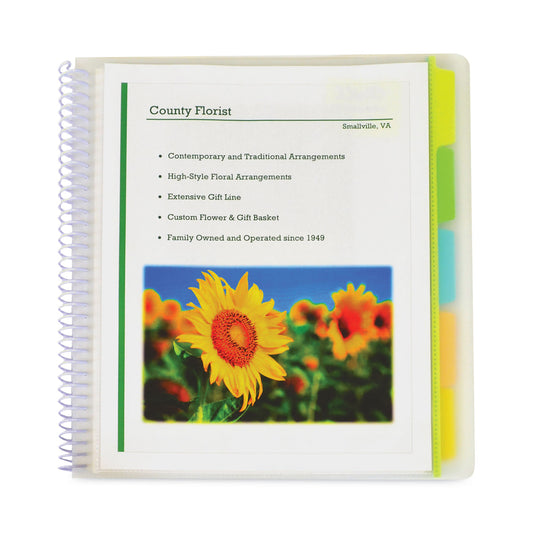 C-Line 10-Pocket Poly Portfolio with Write-On Tabs, 8.5 x 11, Clear/Clear (33650)