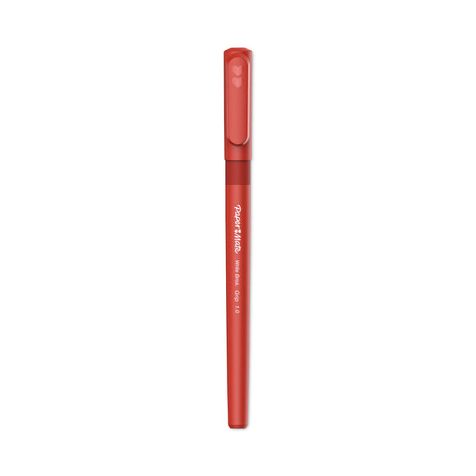 Paper Mate Write Bros. Grip Ballpoint Pen, Stick, Medium 1 mm, Red Ink, Red Barrel, Dozen (2124505)