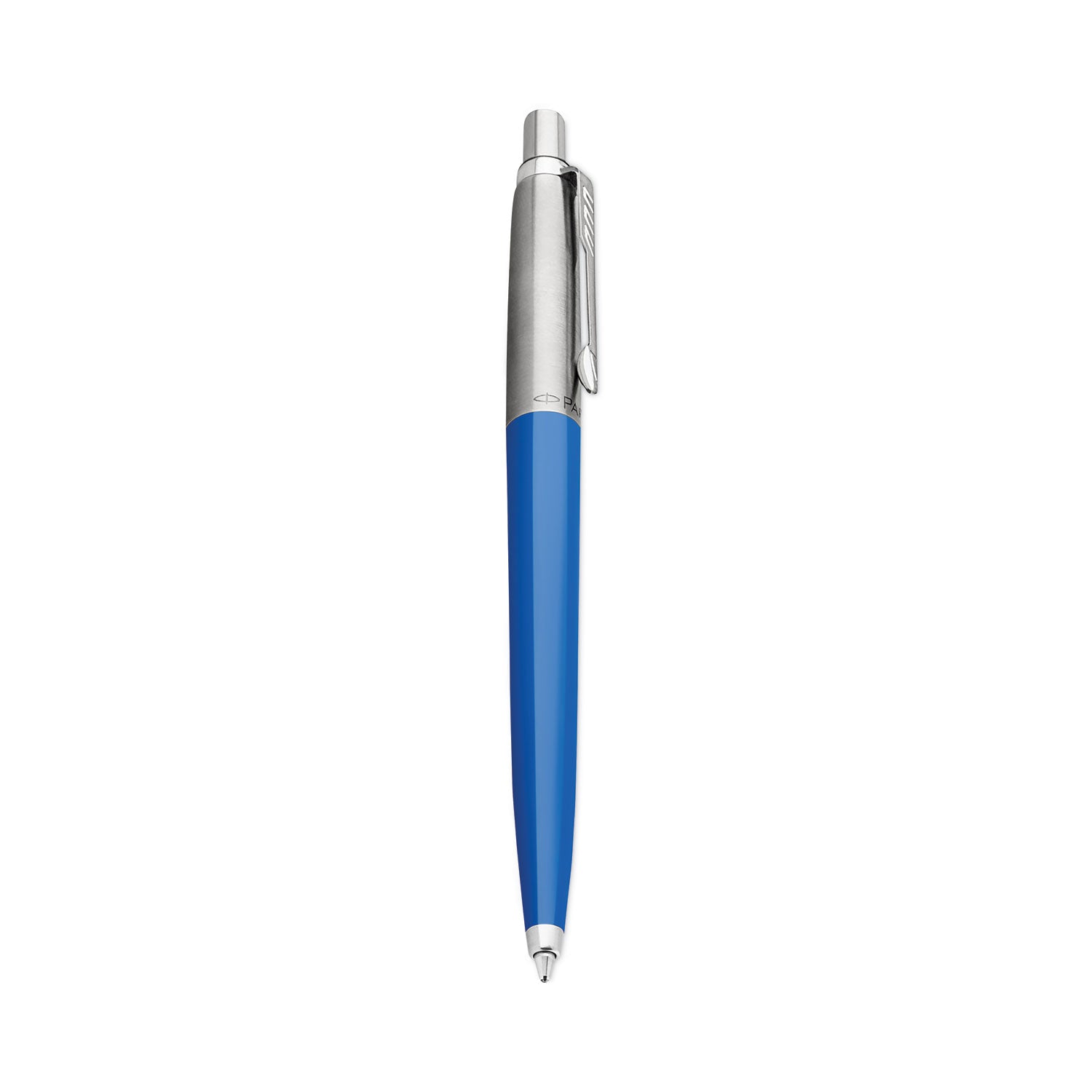 Parker Jotter Ballpoint Pen, Retractable, Medium 0.7 mm, Blue Ink, Royal Blue/Chrome Barrel (2076052)