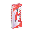 Pilot EasyTouch Ballpoint Pen, Stick, Fine 0.7 mm, Red Ink, Clear/Red Barrel, Dozen (32003)