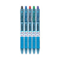 Pilot B2P Bottle-2-Pen Recycled Ballpoint Pen, Retractable, Medium 1 mm, Assorted Ink Colors, Translucent Blue Barrel, 5/Pack (32814)