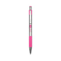 Zebra F-301 Ballpoint Pen, Retractable, Fine 0.7 mm, Black Ink, Stainless Steel/Pink Barrel (37111)