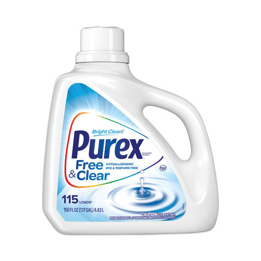 Purex Free and Clear Liquid Laundry Detergent, Unscented, 150 oz Bottle (05020EA)