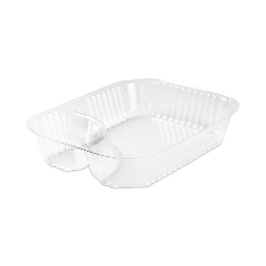 Dart ClearPac Large Nacho Tray, 2-Compartments, 3.3 oz, 6.2 x 6.2 x 1.6, Clear, Plastic, 500/Carton (C68NT2)