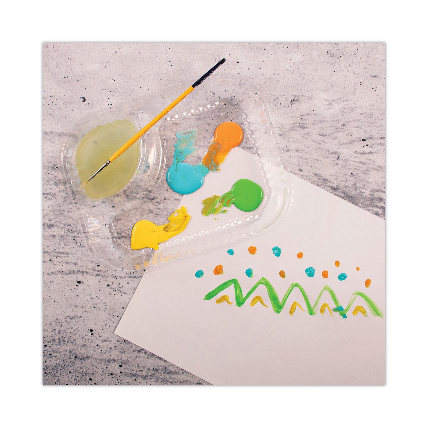 Dart ClearPac Large Nacho Tray, 2-Compartments, 3.3 oz, 6.2 x 6.2 x 1.6, Clear, Plastic, 500/Carton (C68NT2)