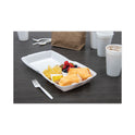 Dart Foam Hinged Lid Container, 3-Compartment, 8 oz, 9 x 9.4 x 3, White, 200/Carton (90HT3R)