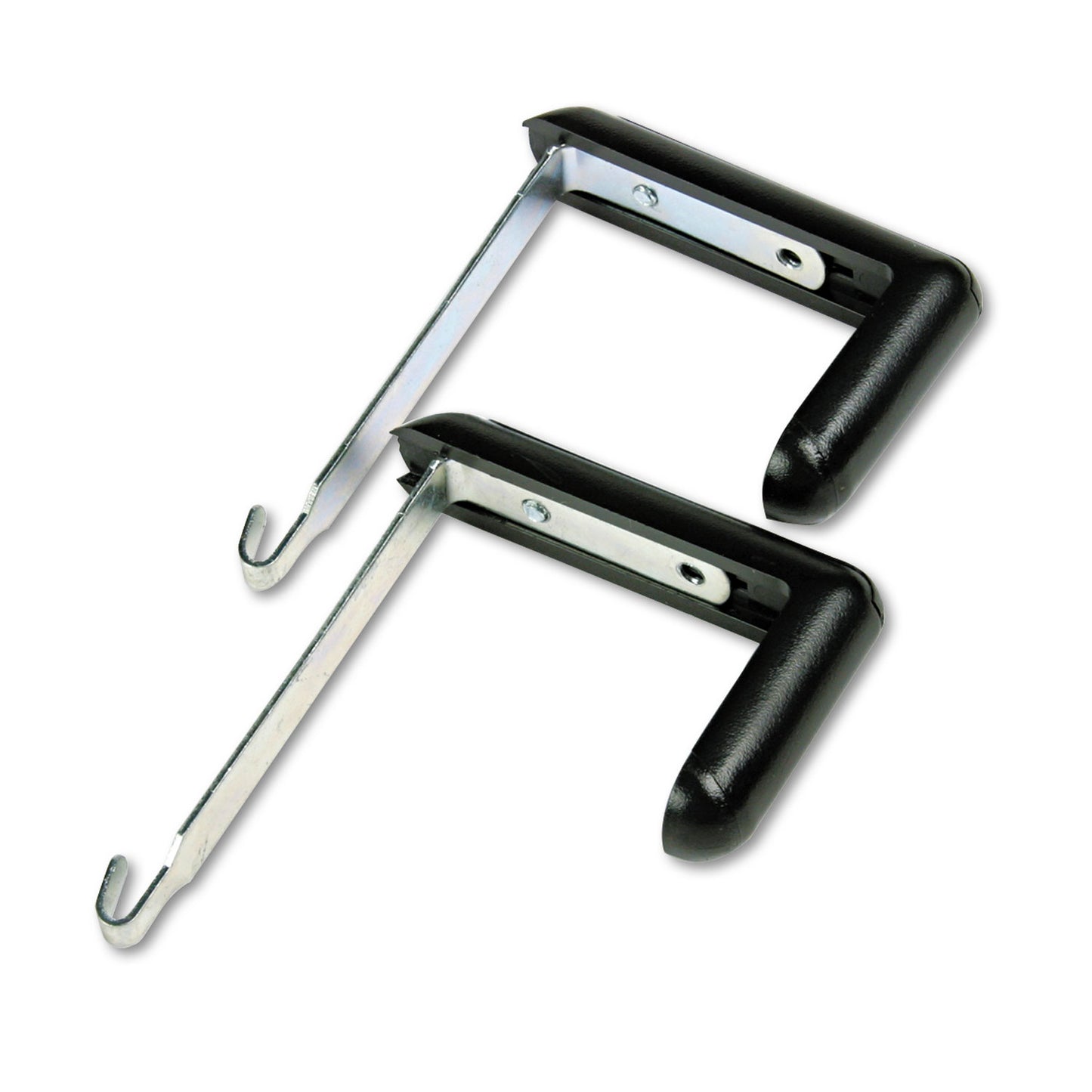 Quartet Adjustable Cubicle Hangers, For 1.5" to 3" Thick Partition Walls, Aluminum/Black, 2/Set (7502)