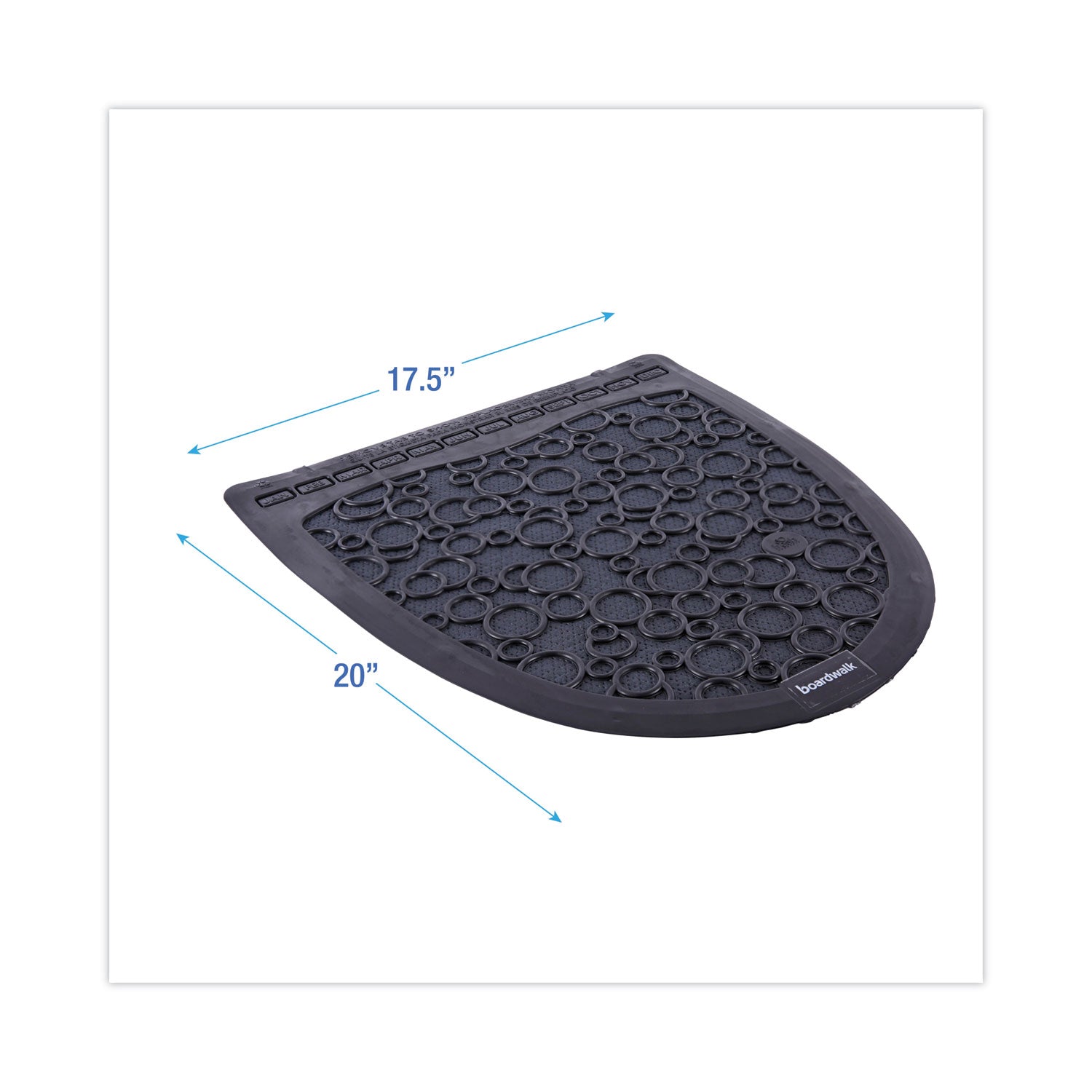 Boardwalk Urinal Mat 2.0, Rubber, 17.5 x 20, Black/Black, 6/Carton (UMBB)