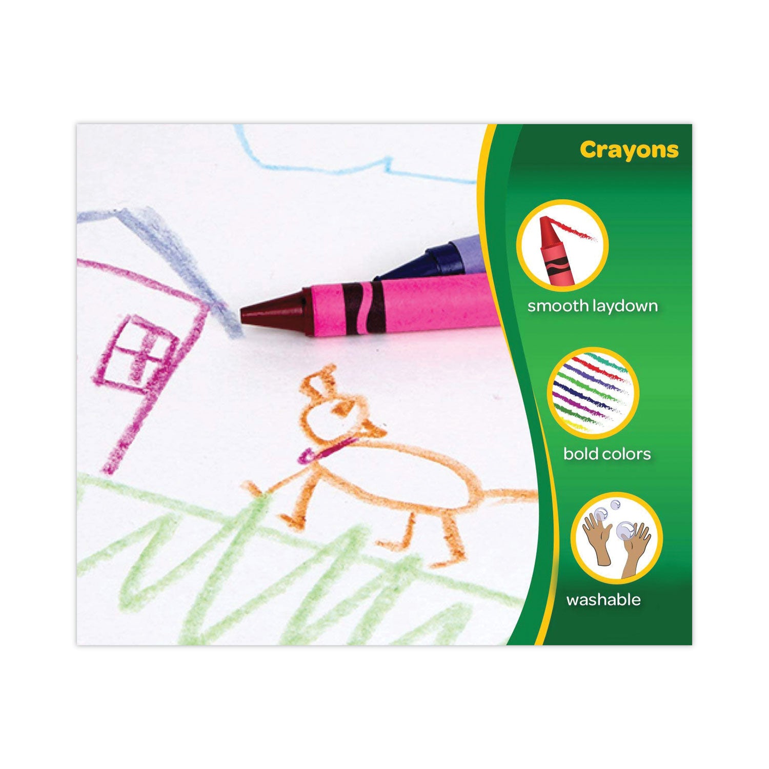 Crayola Classic Color Crayons, Peggable Retail Pack, 16 Colors/Pack (523016)