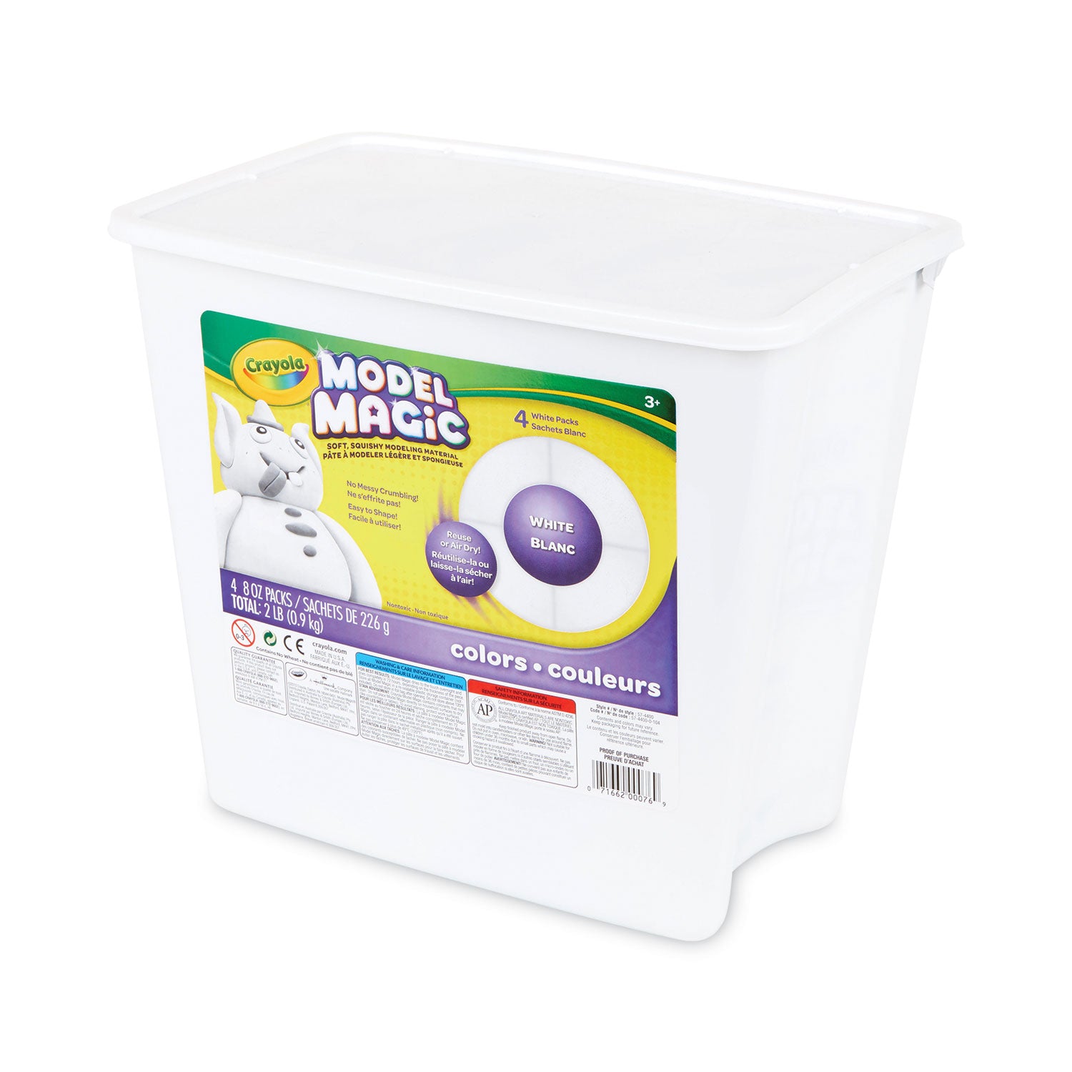 Crayola Model Magic Modeling Compound, 8 oz Packs, 4 Packs, White, 2 lbs (574400)