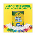 Crayola Super Tips Washable Markers, Fine/Broad Bullet Tips, Assorted Colors, 100/Set (585100)