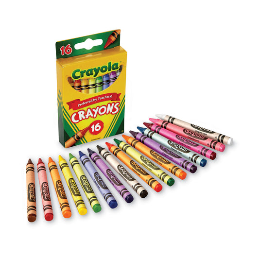 Crayola Classic Color Crayons, Peggable Retail Pack, 16 Colors/Pack (523016)