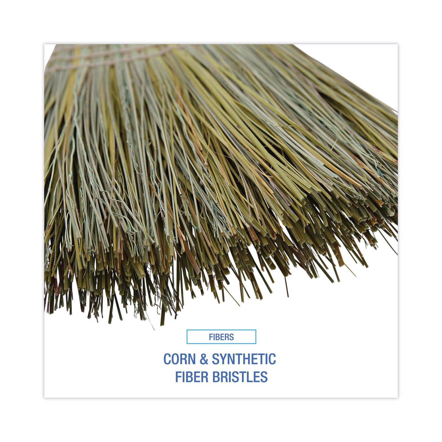 Boardwalk Corn/Fiber Brooms, Corn/Synthetic Fiber Bristles, 60" Overall Length, Gray/Natural, 6/Carton (BR10002)