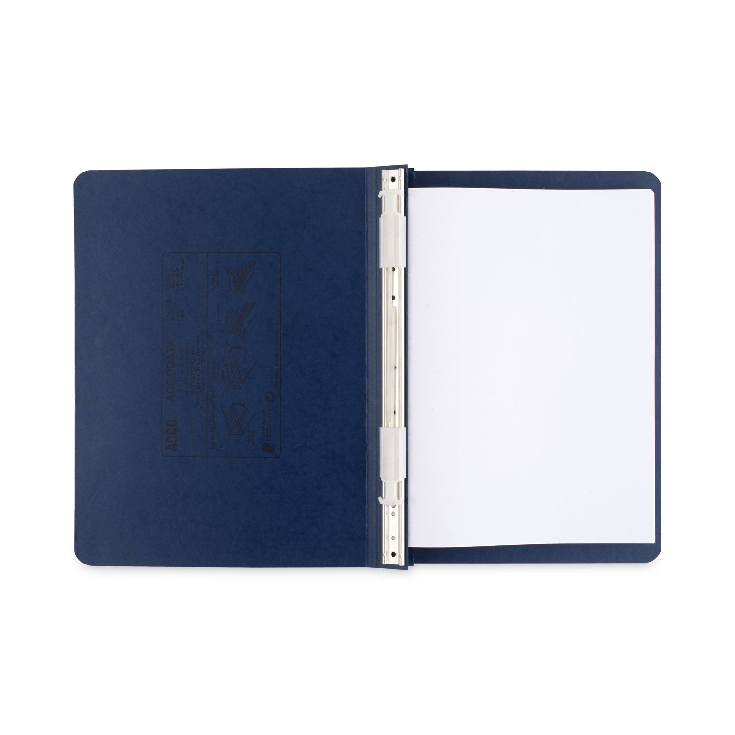 Acco PRESSTEX Covers with Storage Hooks, 2 Posts, 6" Capacity, 12 x 8.5, Dark Blue (54133)